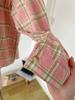 Women's American Retro Plaid Long-Sleeve Cotton-Linen Shirt Jacket