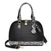 New crocodile pattern handbag fashion lock shell bag splicing crocodile pattern oblique span shoulder bag snake pattern wallet female