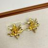 Irregular Flower Stud Earrings Drip Oil Ear Accessories Elegant Flower Earrings  Party