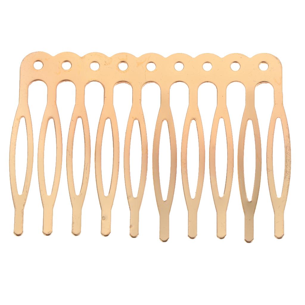 Paquete de 10 Peinetas Laterales para el Cabello - Pequeñas Peinetas Metálicas de 5 Dientes para Manualidades DIY, Velo de Boda Nupcial para Cabello Fino