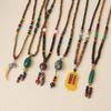Ethnic Style Wood Necklace & Prayer Beads - Unisex Versatile Chicken Wing Wood Sweater Chain