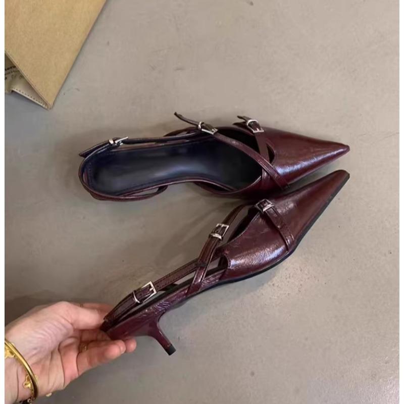 Elegant Party Dress Shoes for Women Sandals Women's Pointed Toe Heels Designer Stripper Shoe Talon Low Heels Pumps Zapatos