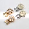 2PCS Button Cover Shirt Cufflinks Pearl Round Rhinestone Ornament Sleeve Covers Shirt Styling Accessories