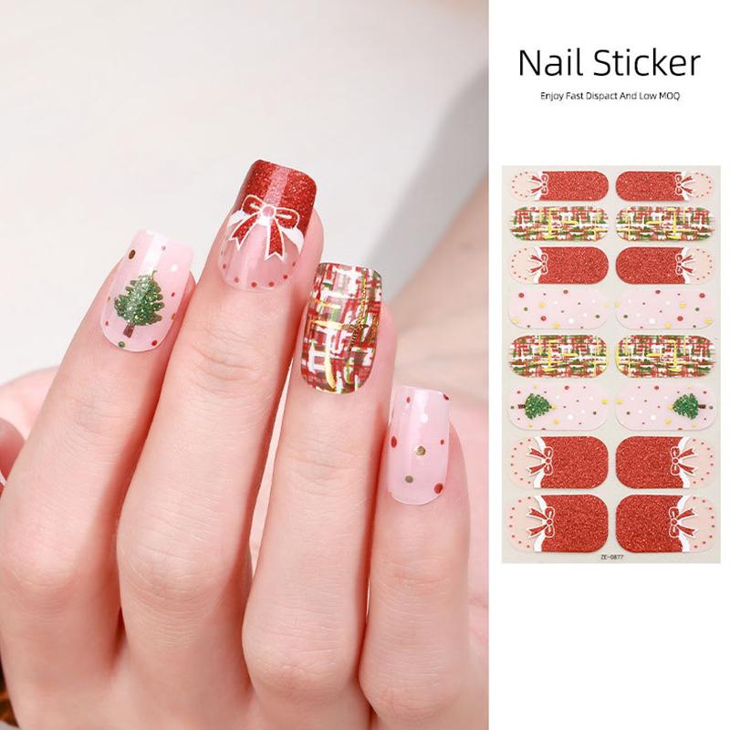 Christmas Series Full Cover Nail Stickers Snowflake Nail Decal Women Self Adhesive Manicure Designer Nail Art Sticker Decoration