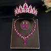 Crown Korean Style Jewelry Sets Wedding Crown Jewelry Set Princess Headpiece Necklace Earrings Set