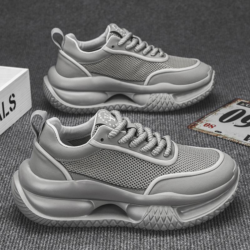 Fashion Sneakers Mens Summer Thick-Soled Heightening Running Shoes Mesh Breathable Lightweight Mesh Shoes Zapatillas deportivas hombres