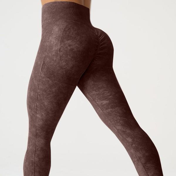 Nylon Frosted High Waist Yoga Leggings with Tummy Control & Hip Lift for Women