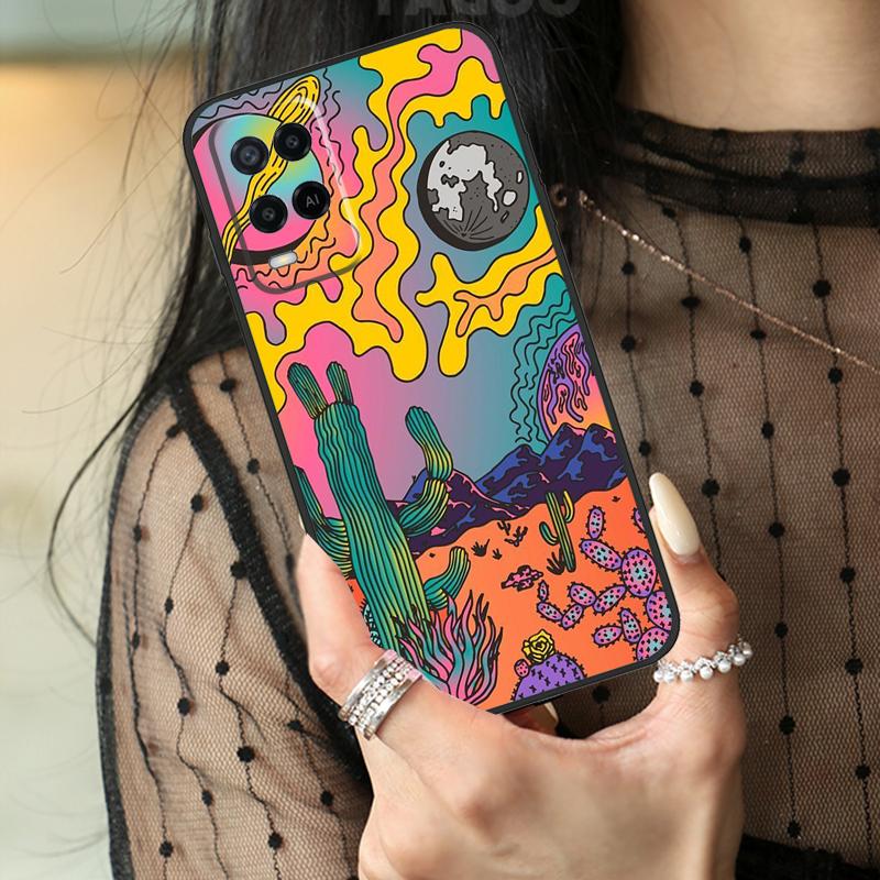 Indie Hippie Art Case For Oppo A78 A98 A18 A38 A58 A60 A80 A40 A96 A76 A16 A94 A74 A54 A15 A17 A57 A77 A5 Pro