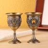 Yousheng 20ml Wine Cup Vintage European Style Zinc Alloy Beverage Goblet Champagne Glass for Bar