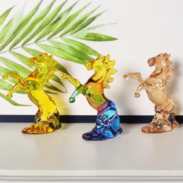 Figurina di Cavallo di Cristallo Statua di Cavallo in Vetro Fatta a Mano Figurina da Collezione Animale Fermacarte per Decorazioni da Tavolo per Casa e Ufficio