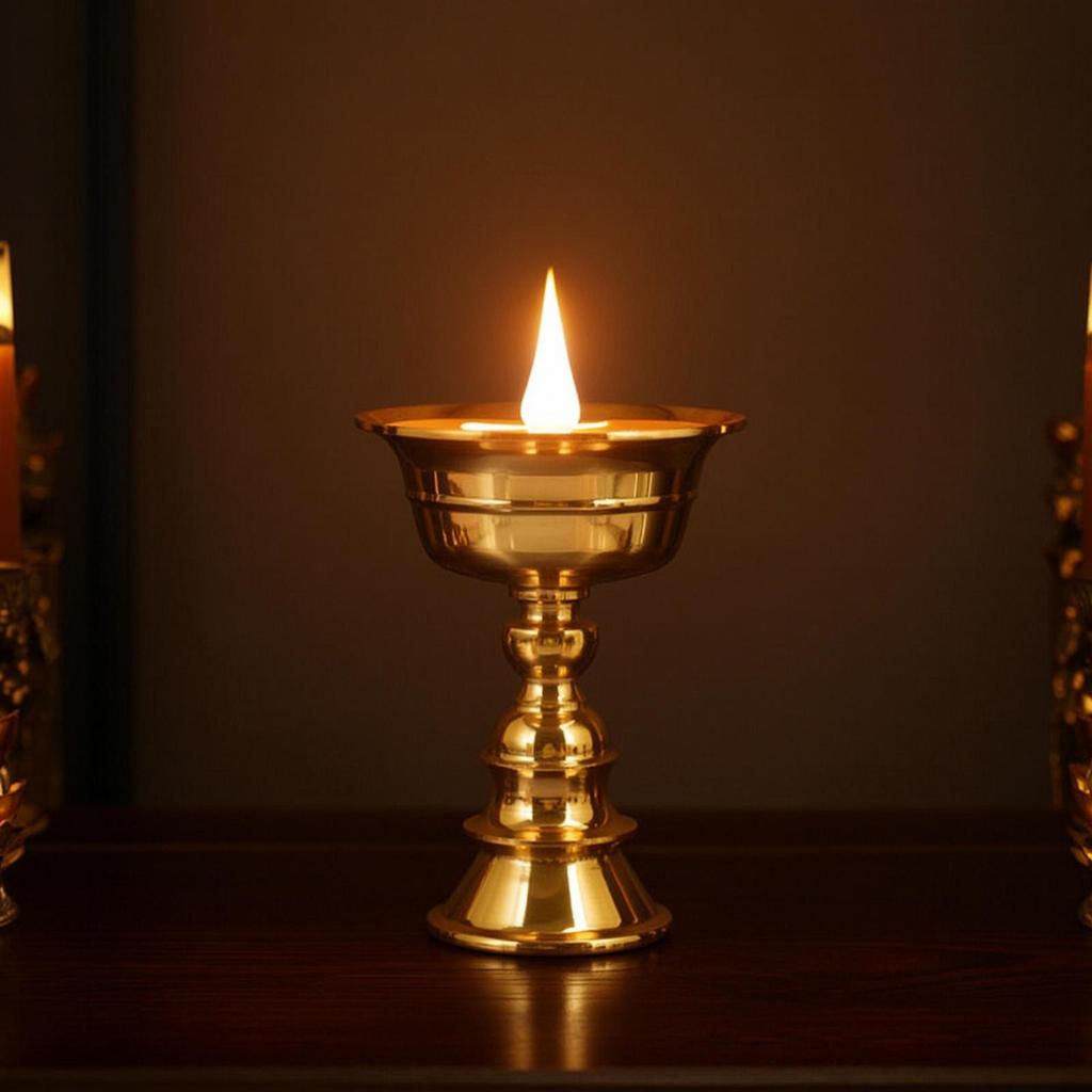 LED Butter Lamp Simulated Flame Tibetan Tone Altar Light for Buddhists, Practitioners,