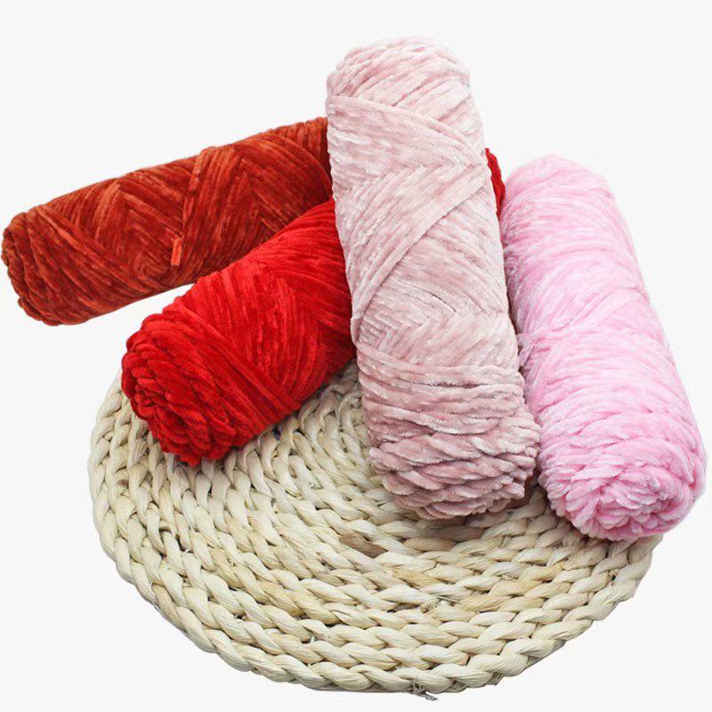 Chenille Gold Velvet Chunky Yarn Kit for Hats, Scarves, Sweaters, Dolls, and DIY Knitting
