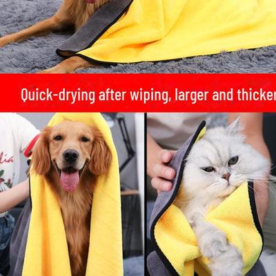 Thick Quick-Dry Non-Stick Pet Bath Towel for Dogs and Cats