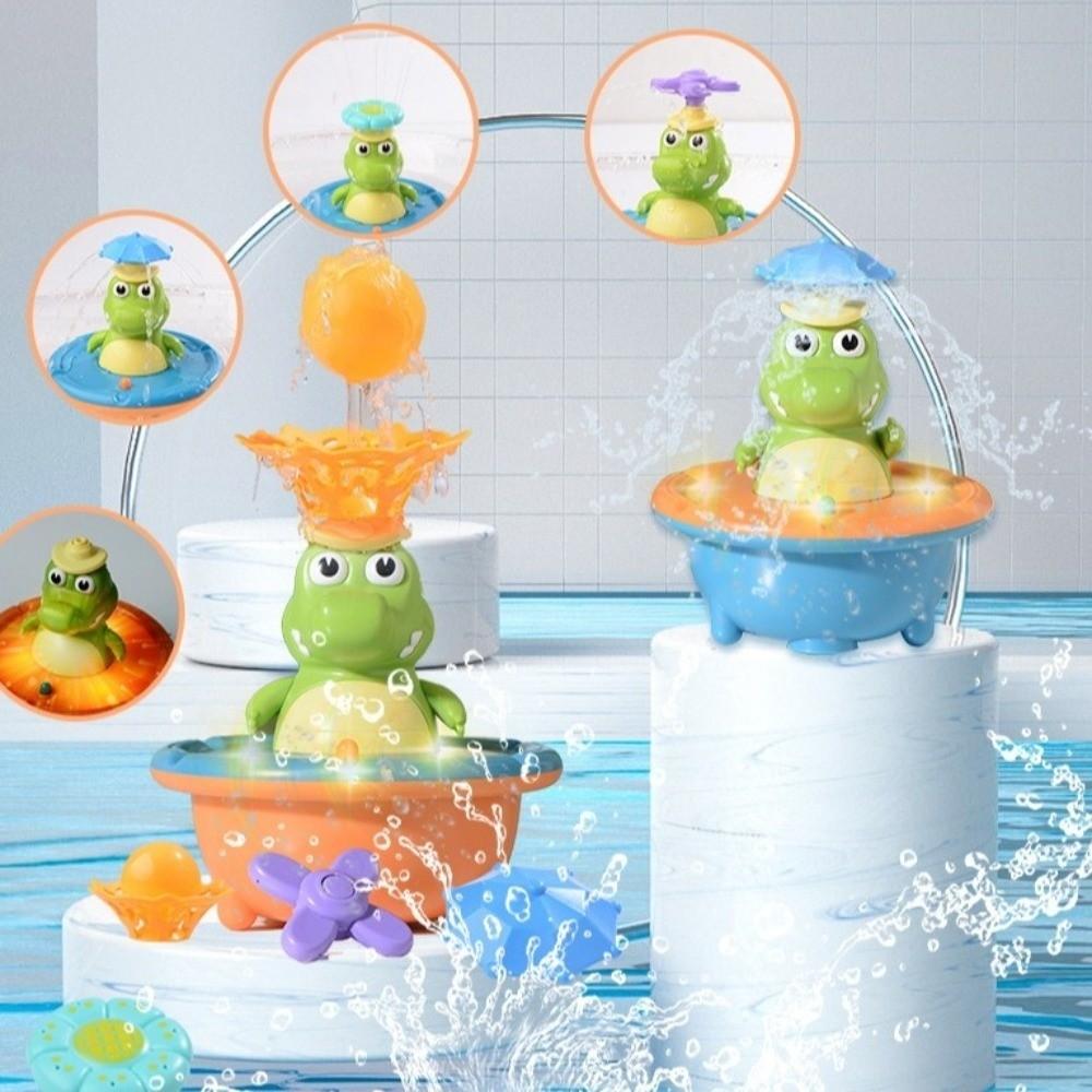 LED Light Light up Bath Toys Cartoon Crocodile Bath Toy Gifts Spray Water Crocodile Bath Time
