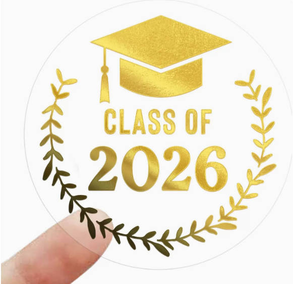 2026 Graduation Stickers 100 Pack, Class of 2026 Commemorative Decals for Party Favors and Gifts
