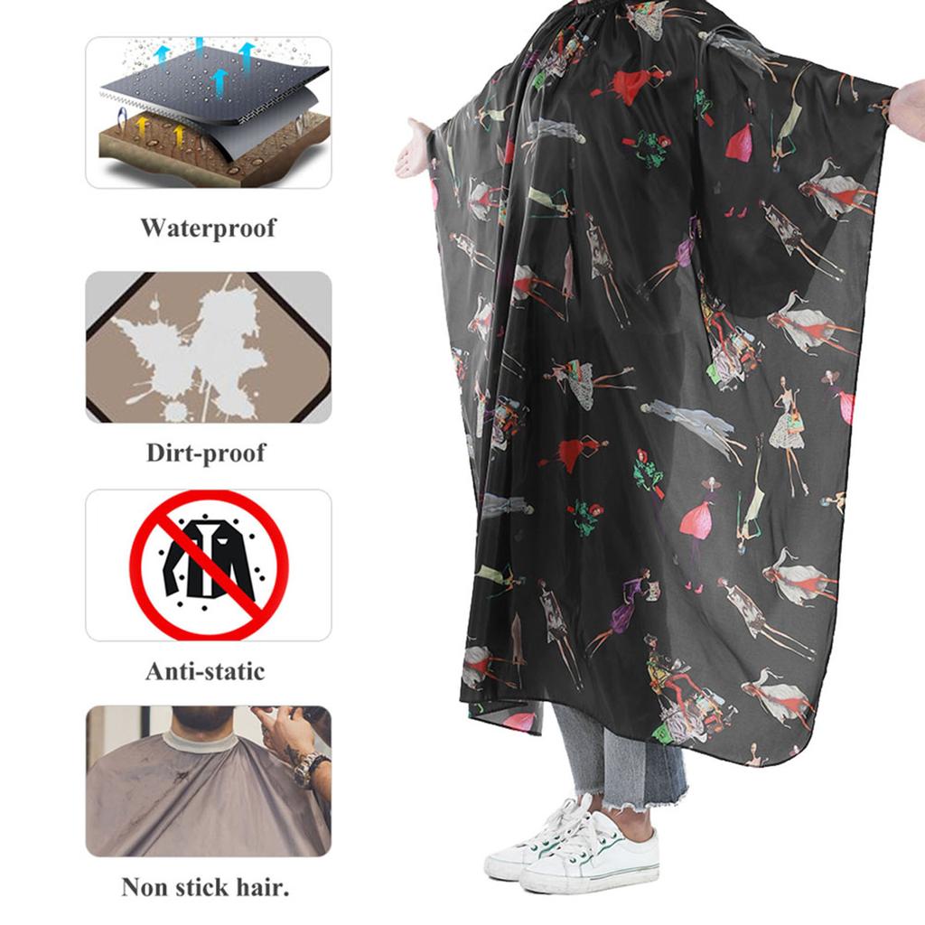 Black with Red Stripes Salon Hair Cut Hairdressing Barbers Hair Cutting Cape For Adult