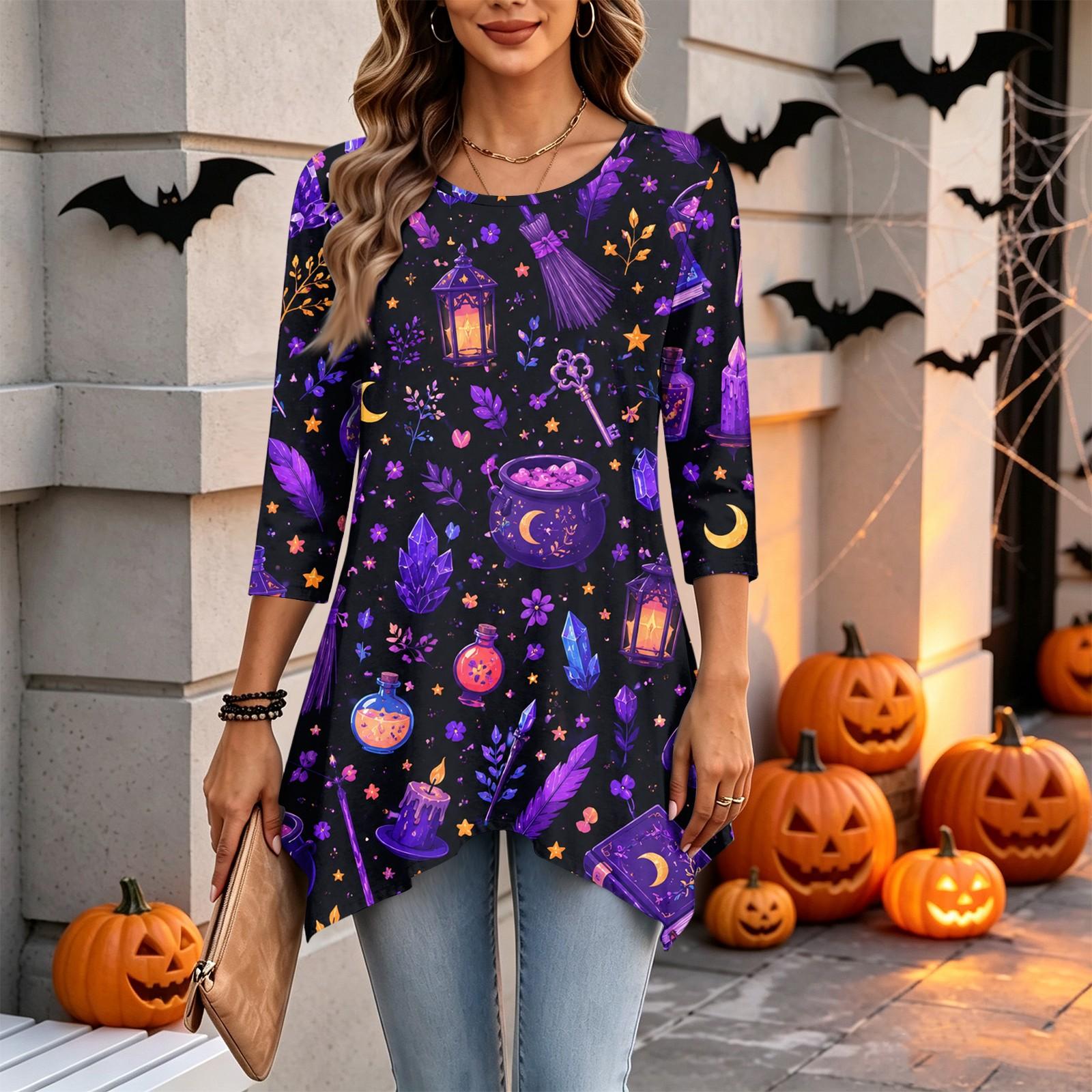 Women s Casual Three-Quarter Sleeve Pullover Top for Everyday Wear XXL