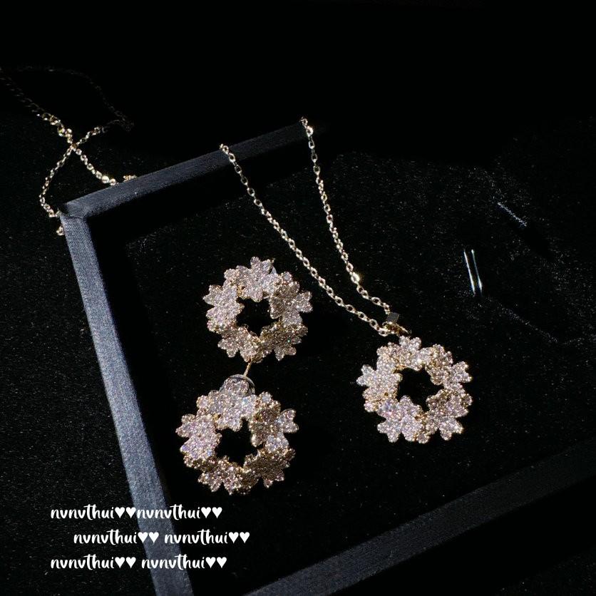 Pirate Macaron Emerald Earrings Music Note Dew, Plated With 18K Gold, Piano Keys Sugar Cube Water Drop Zircon Necklace