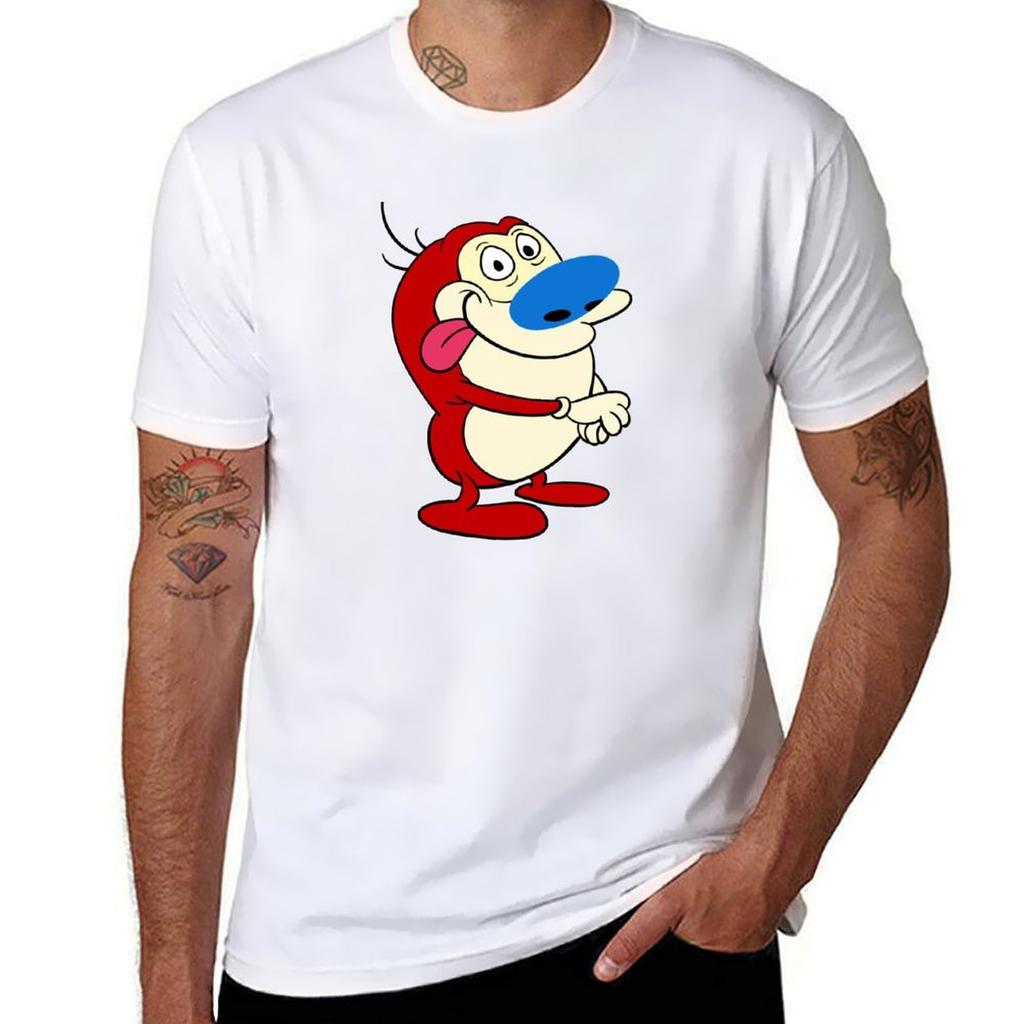 Ren Stimpy Stimpson Stimpy J Cat Tshirt Casual Lightweight Short Sleeve Top