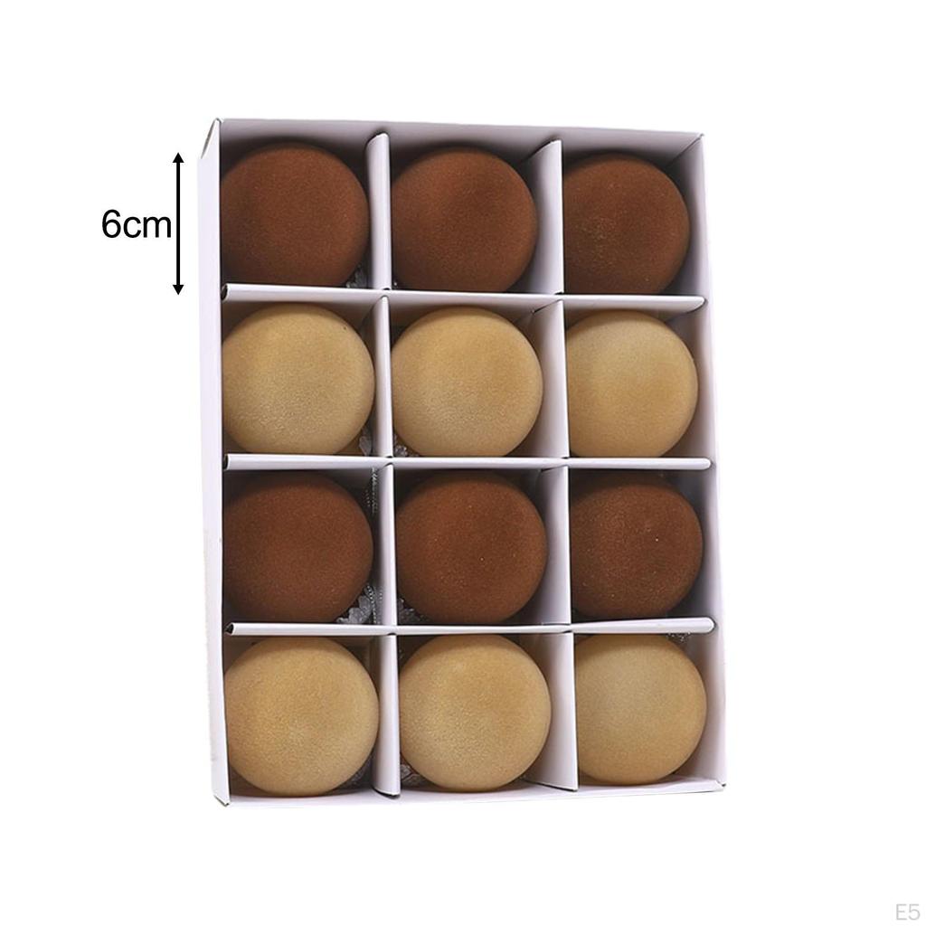 12 Pieces Christmas Ball Ornaments Set Charm Pendants 6cm Decorative Xmas Tree Decor for Wreath