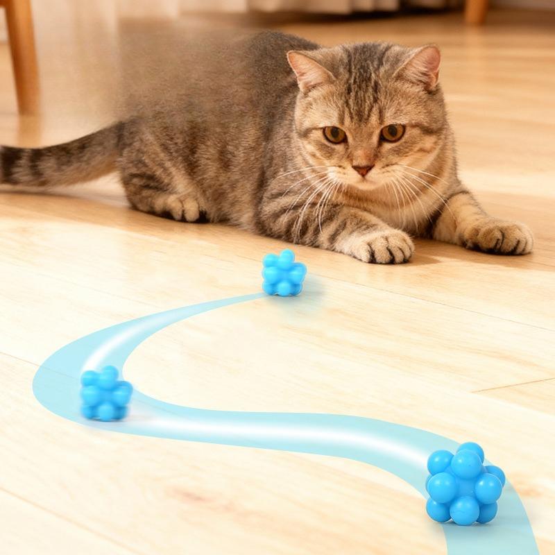 Cat Toy Polygonal Elastic Ball, Bite-resistant Teasing Cat Ball, High Elastic Toy Ball, Cat Self-pleasure Relief Pet Toy