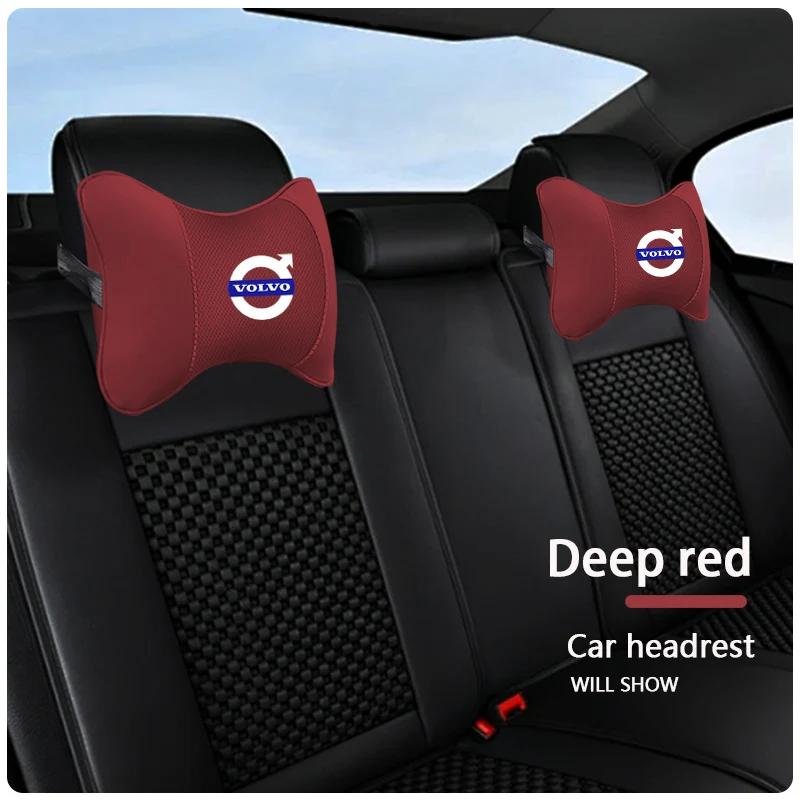 Leather Car Seat Headrest Memory Foam Comfort Neck Pillow Auto Interiors For Volvo Rdesign XC60 XC40 V60 V40 EX30 XC90 S60 V50