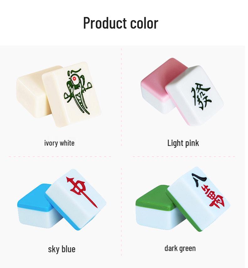 Compact Melamine Carved Mahjong Set for Dorms & Travel Entertainment