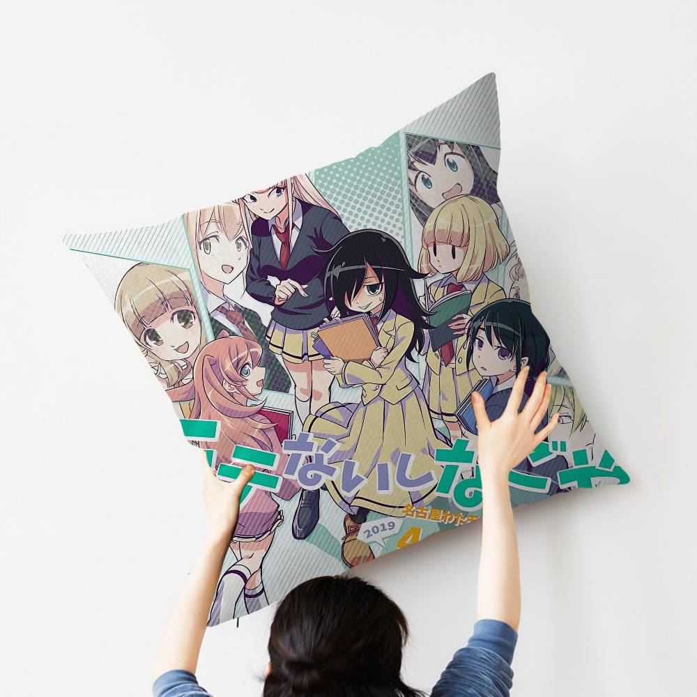 Anime W-Watamote Kuroki Tomoko Pillow Cushion Cover Pillowcase Living Room Sofa Home Decor Customized