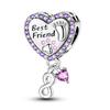 Copper Plated Heart-Shaped Footprint Dog Paw Pendant Fit Charms Plataoriginal Bracelet Beads Women Jewellery Making