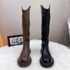 Large Size Long Boots Women's Autumn and Winter Tall Thin Bottom Fat Mm Thick Legs Thin Elastic High Knight Boots Thin Boots