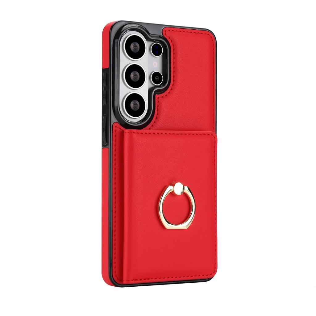 for Samsung Galaxy S23 S24 S25 S26 Ultra Plus A56 A36 A26 A16 A55 A35 A15 Leather Wallet Case Card Holder with Ring Kickstand