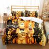 3D Teddy Bear Series Bedding Set Cartoon Anime Down Duvet and Pillowcase, Microfiber Fabric Washable and Quick Drying Home Decoration