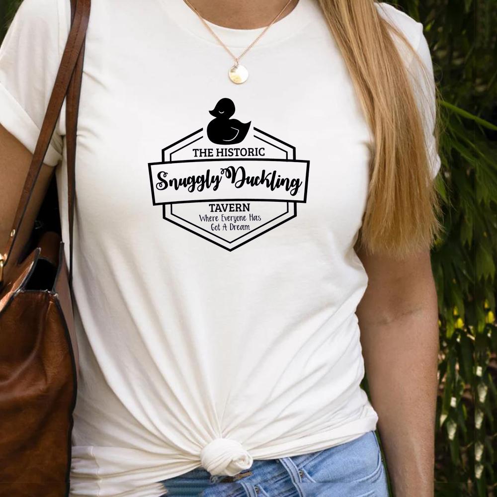 Snuggly Duckling Tavern TShirt Tangled Rapunzel Shirt Tangled Tees for Vacation Vintage Short Sleeve Summer Tee Kawaii Tops