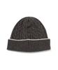 COVERNAT Logo Cable Lambswool Beanie Brown