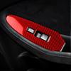 2Pcs Red Carbon Fiber Interior Window Control Cover Trim For Nissan 370Z