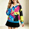 Boys and Girls Print Zip-Up Hoodie Sweatshirt Jacket Comfortable Casual Top for Everyday Wear