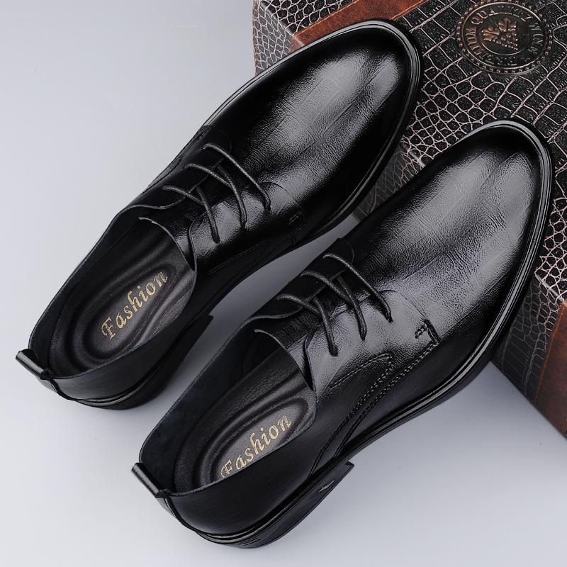 Fashion Genuine Leather Casual Shoes Classic Mens Oxford Shoes Outdoor Male Formal Dress Footwear Elegantes Outdoor Derby Shoes Sneakers