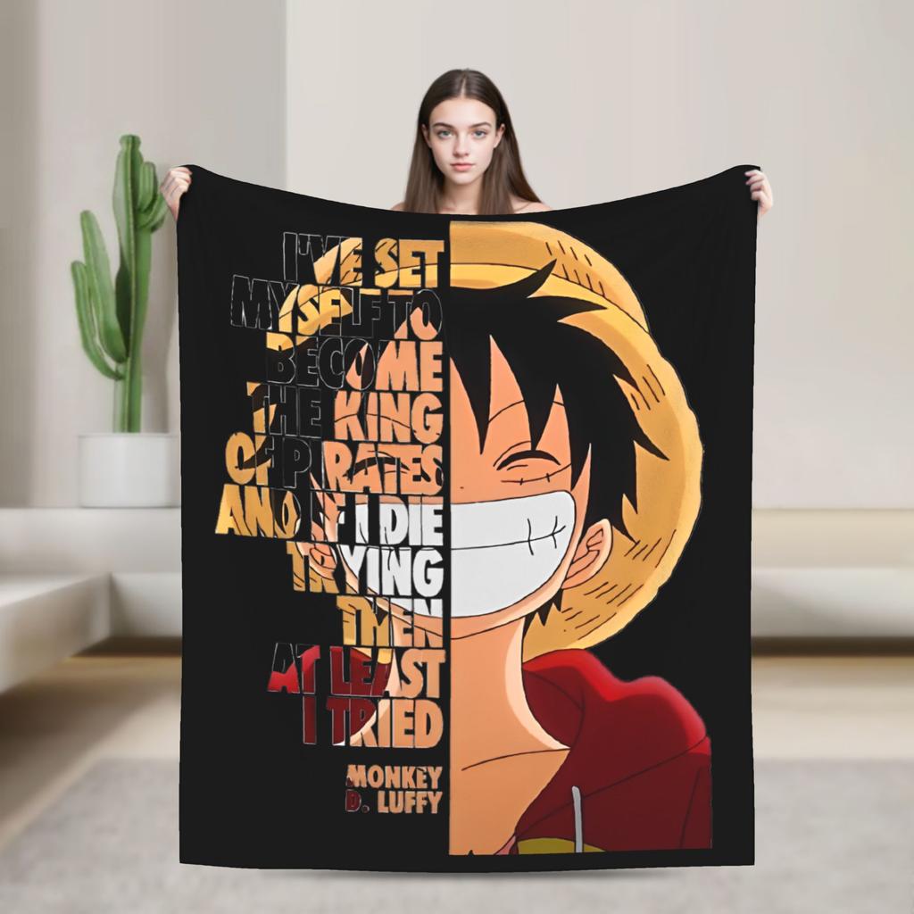 Luffy Blankets The Straw Hat Crew Flannel Awesome Warm Throw Blankets for Bed Sofa Decoration
