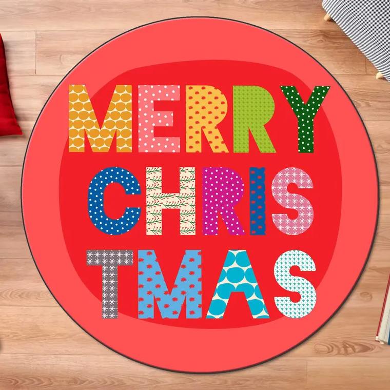 Weihnachten Runder Teppich Waschbarer Schlafzimmerteppich Drehstuhl Bodenmatte Schlafzimmer Wohnzimmer Lustige Kinderzimmer Bodenmatten
