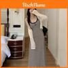 Nightclub Sexy Striped Bodycon Dress With Knit Fabric For Casual Night Out