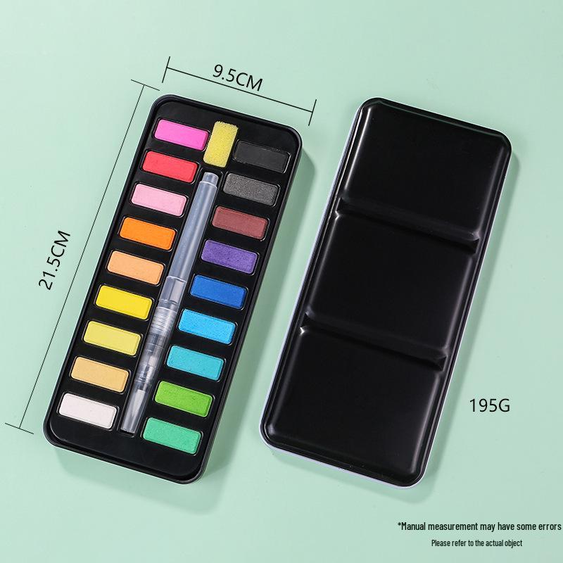 Boyixuan Eco-Friendly 24-Color Watercolor Paint Set In Portable Tin Box for Beginners