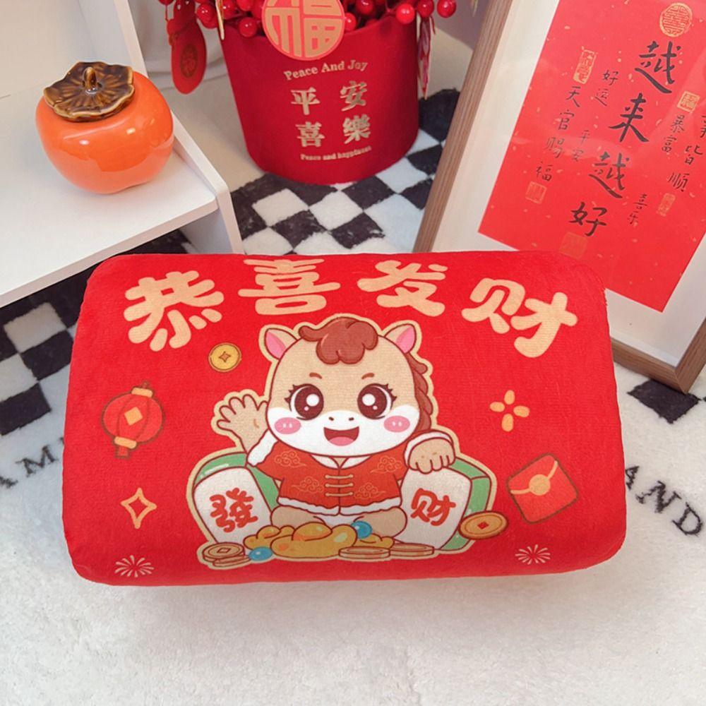 Chinese Style Horse Nap Pillow Cartoon Plush Horse Mascot Zodiac Horse Doll  Home Festive Decor
