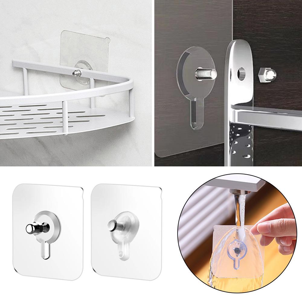 10pcs Po Frame Hooks Storage Rack Screw Holders Door Hanger Self-adhesive Multi-function Gadgets Organizer Kitchen Accessorie