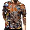 Personalized Electronic Chip Pattern 3D Digital Printing Men's Trendy Round Neck Short Sleeved T-shirt