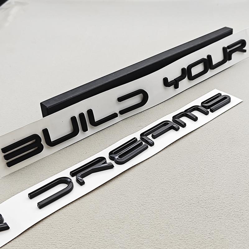 3D BUILD YOUR DREAMS Letters Car Rear Trunk Emblem Badge Sticker For BYD Atto 3 Seal Dolphin Tang Han Auto Body Decal Styling