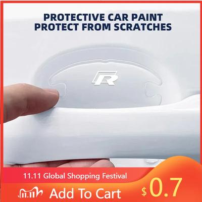 Para VW Nuevo 4pcs Pegatina Transparente para Tazón de Manija de Puerta de Coche Para Volkswagen Tiguan Bora POLO PASSAT CC Touran GOLF Jetta Arteon T-CR