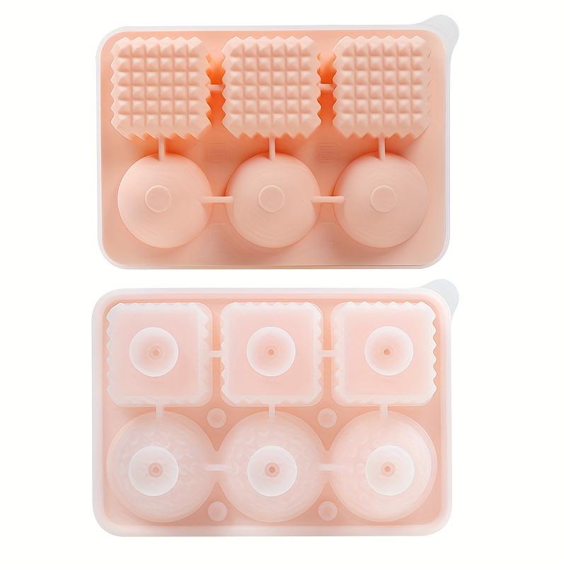 

Large Silicone Ice Cube Tray, 3 Large Crystal Cubes and 3 Spherical Golf Ice Trays, with Fun Shaped Ice Maker Molds, 6 Hole Ice Mold with Funnel 3+3 prism ice tray розовый