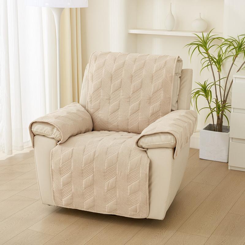 Sofa Cover Lounge Chair Armrest Cushion Home Pet Protection Chenille Solid Color Single Seat Sofa Cover Thickened Chair Cushion