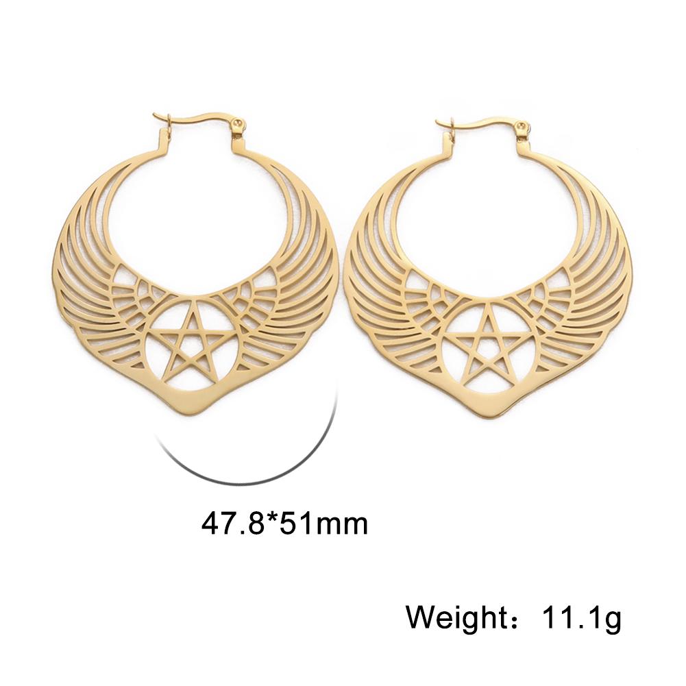 Xiaomi Skyrim Stainless Steel Pentagram Hoop Earrings for Women Gothic Witchy Star Dangle Earrings 2026 Trend Amulet Jewelry