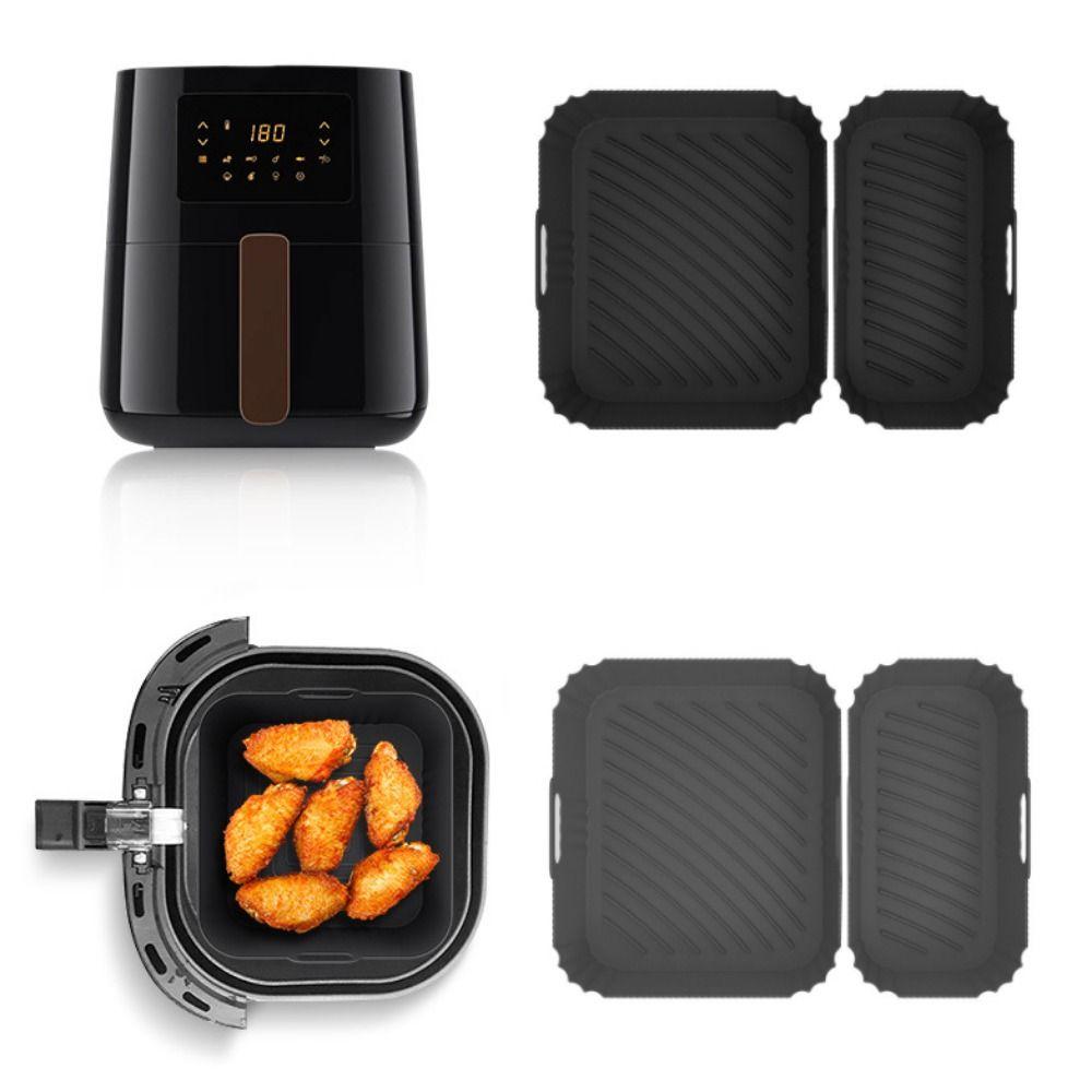 2Pcs/Set Silicone Air Fryer Liner Anti-stick Design Air Fryer Pan Air Fryer Baking Tray  Oven